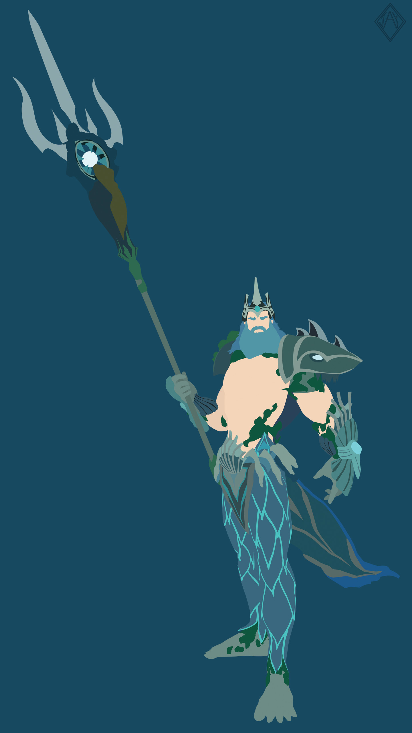 1440x2560  ArtStation - Smite | Poseidon Minimalist Wallpaper Jay R