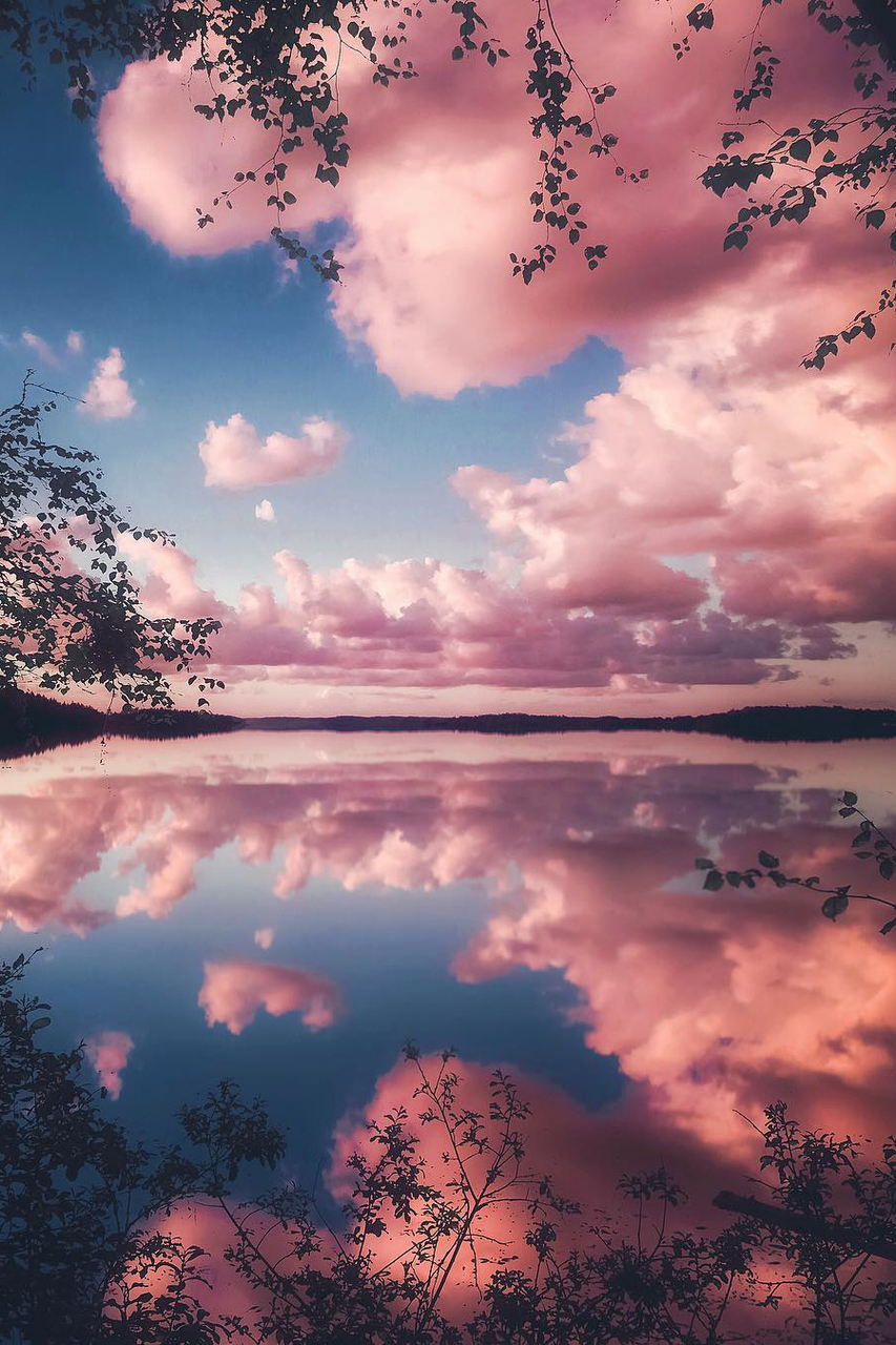 853x1280  Sky Cloud Nature Reflection Purple Pink - Скачать бесплатно Обои для телефона 