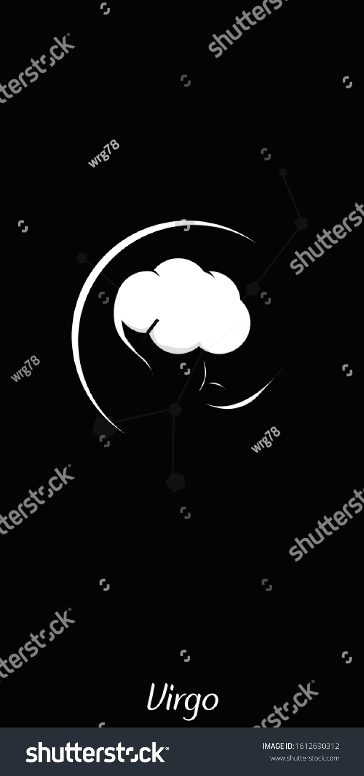 750x1600   Зодиак Дева Обои Телефон Сток Иллюстрация 1612690312