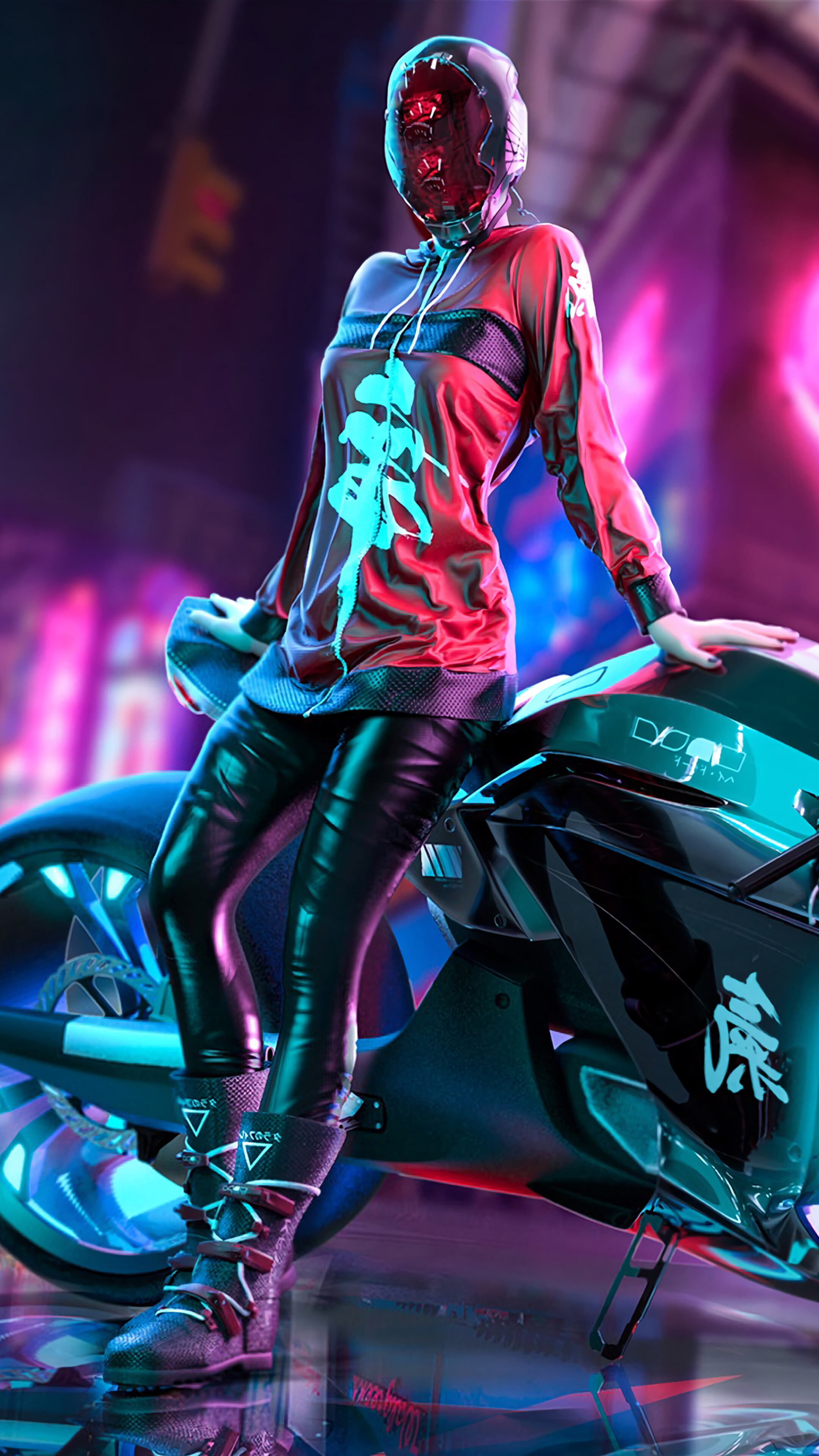 2160x3840 Motorcycle Girl Wallpaper Hd