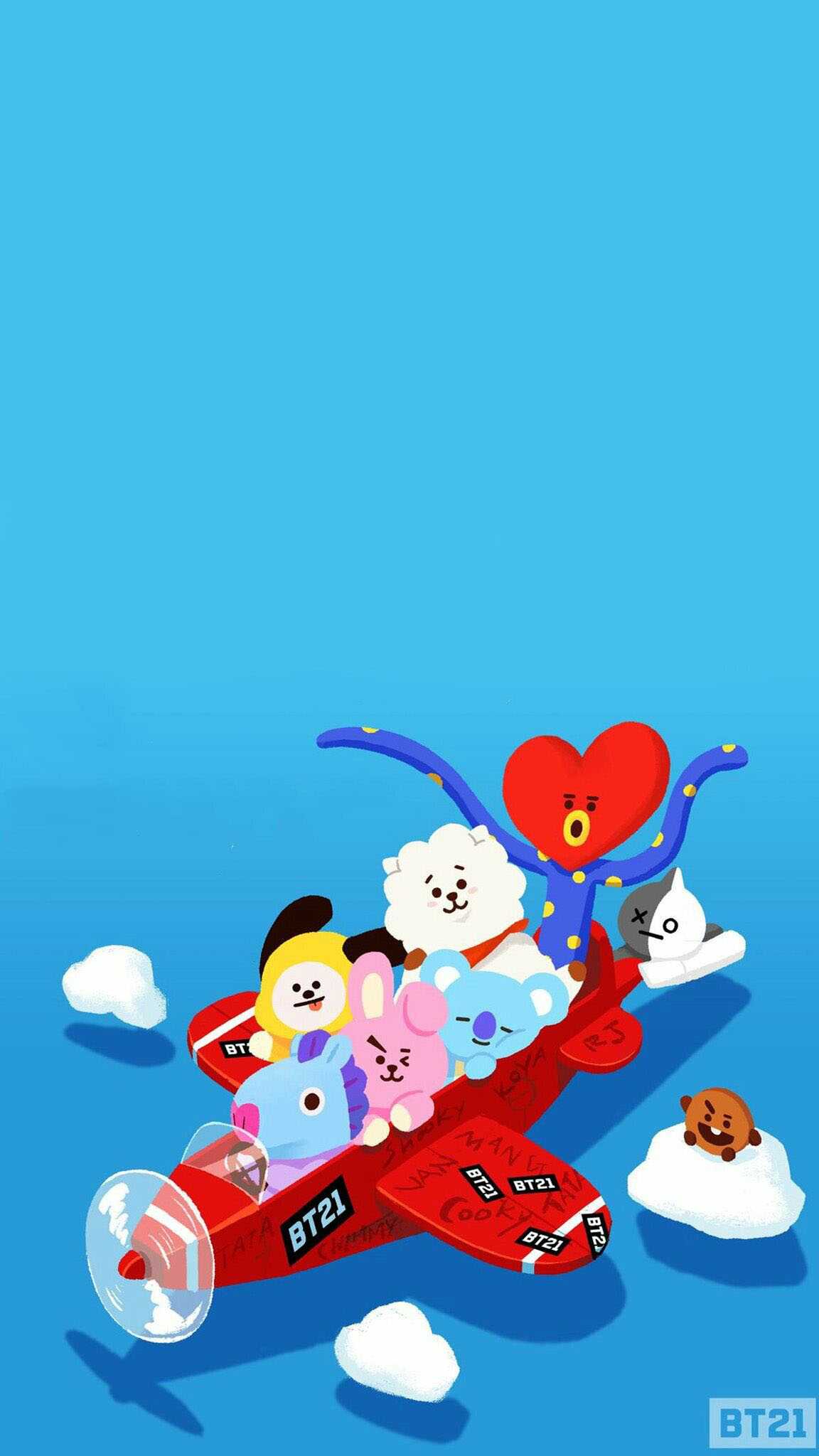 Парные обои на телефон bt21