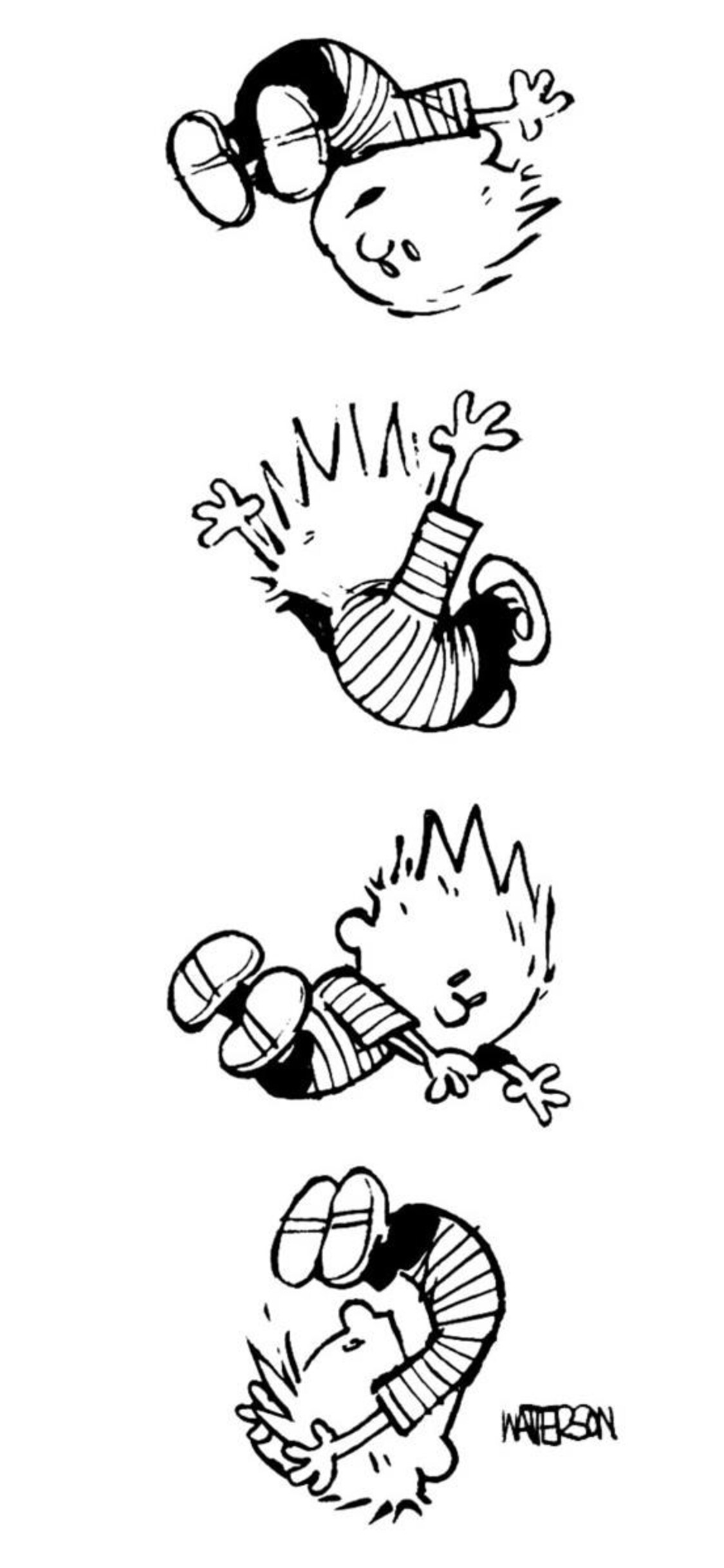 1125x2436  Calvin и Гоббс Dark Minimal Обои 1080X1920 - ZeeOii