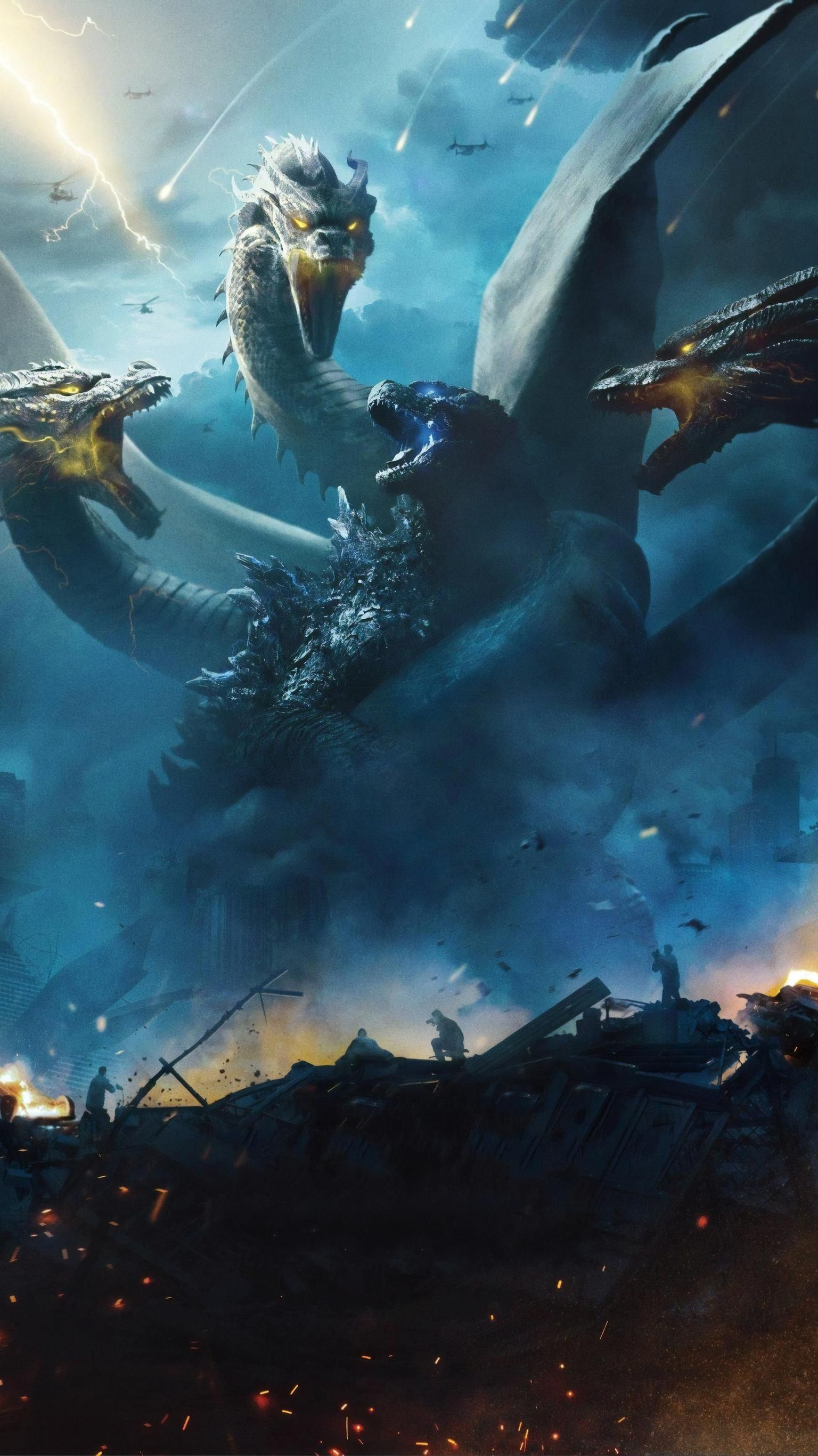 1536x2732 Годзилла king of Monsters 2019 4k Ultra HD на мобильном телефоне 