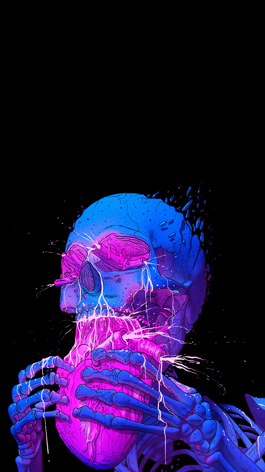 1080x1920 Черный Череп Телефон Обои - Топ бесплатно Черный Череп Телефон - WallpaperAccess 