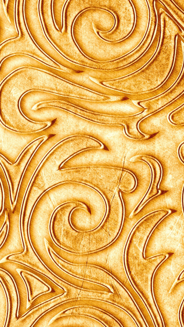 750x1334  Gold Sprigs Pattern Wallpaper для iPhone 7