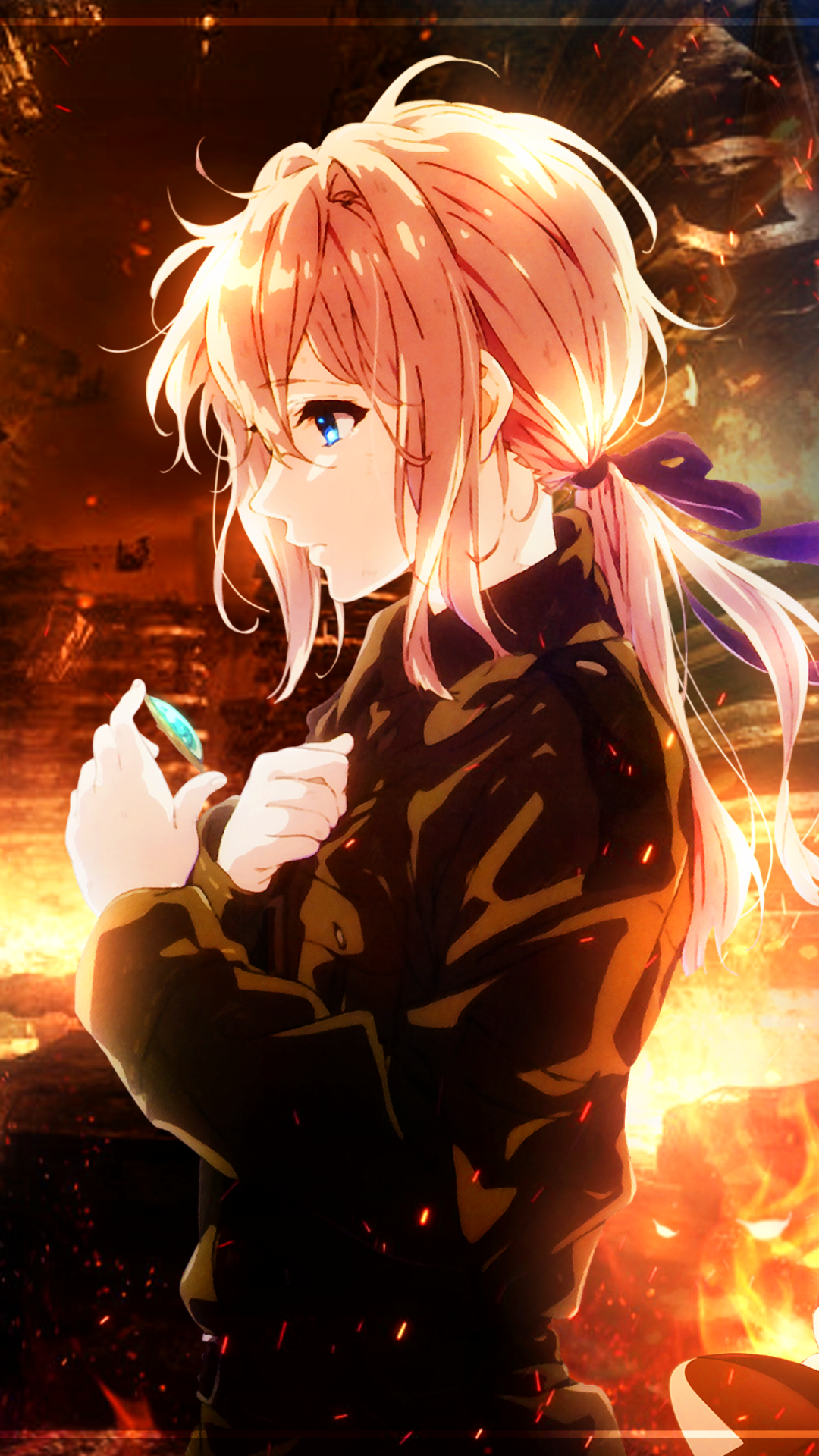 1080x1920  hd Обои: аниме, аниме девушки, картинка на картинке, фиолетовый Evergarden | Обои FLARE