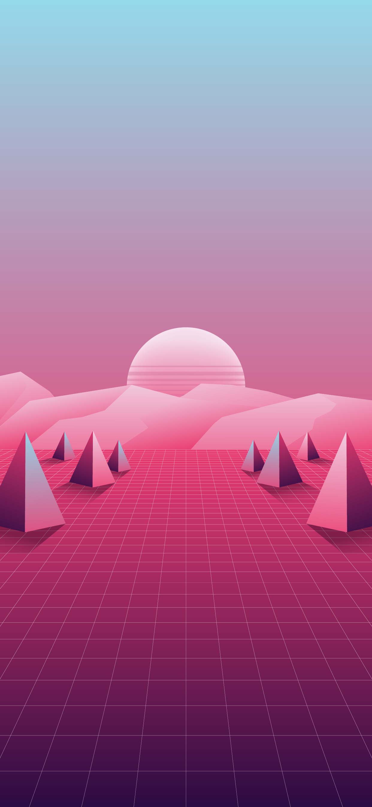 1242x2688   Retrowave Sunset Car Phone Wallows