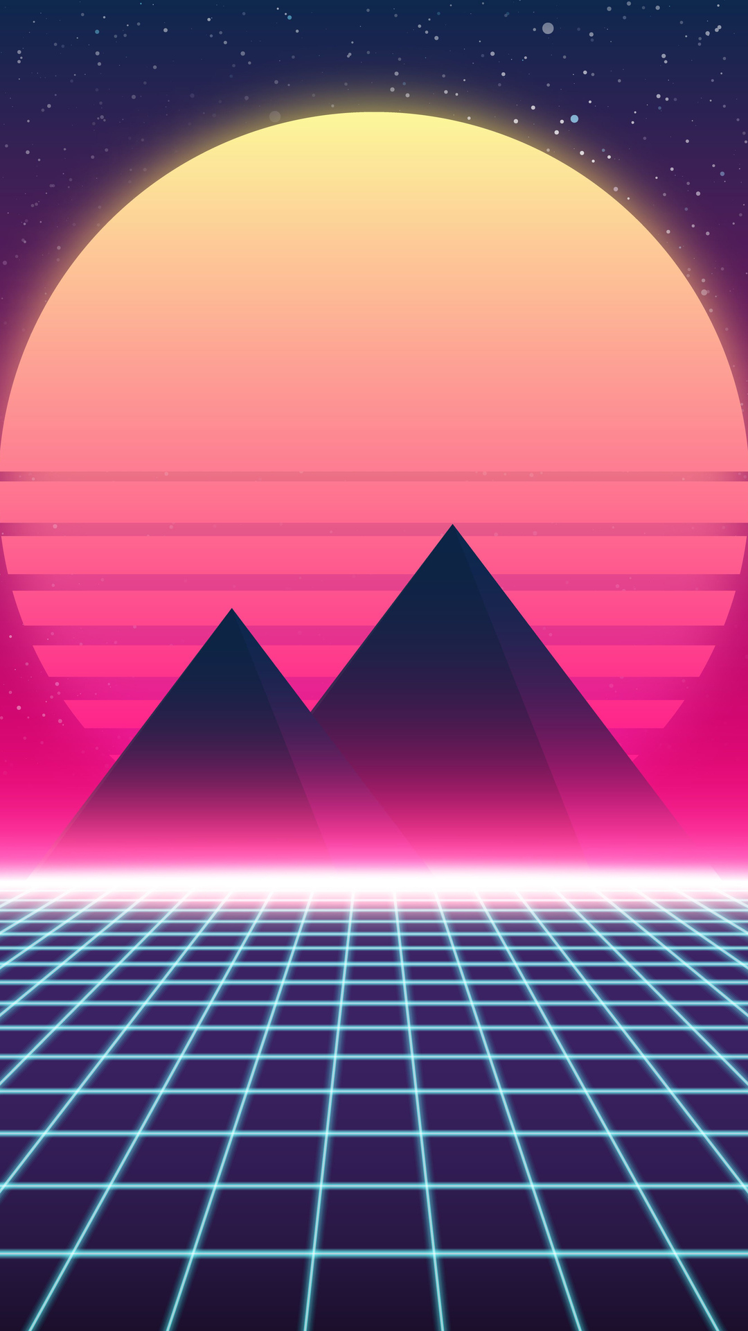 1080x1920  ssynthwave спортивный автомобиль Lamborghini Retrowave Digital Art 4K обои # 6.1246 