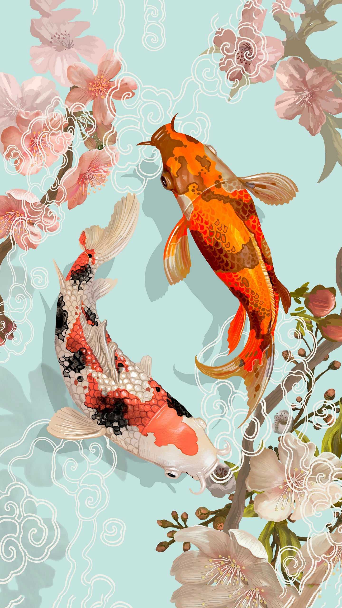 1440x2560 koi iphone wallpapers - вершины бесплатных koi iphone фоны - wallpaperaccess