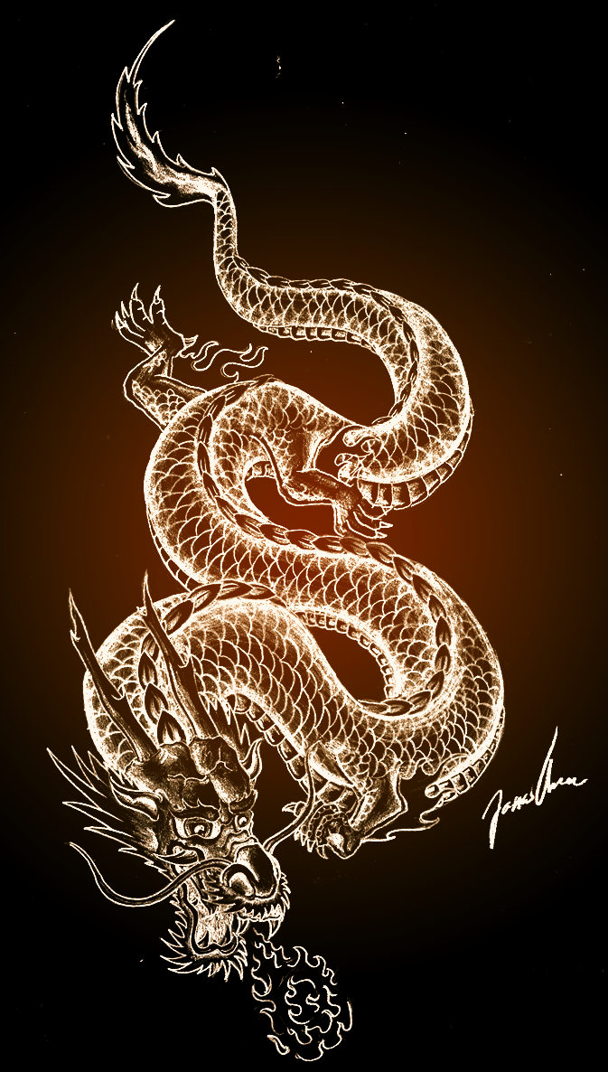 Обои китайский дракон