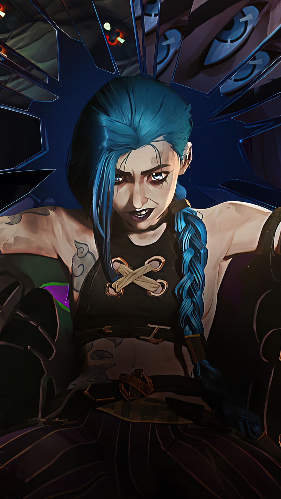 1080x1920  LOL Arcane Jinx Netflix серии Phone iPhone 4K обои \ U0026 Artwork