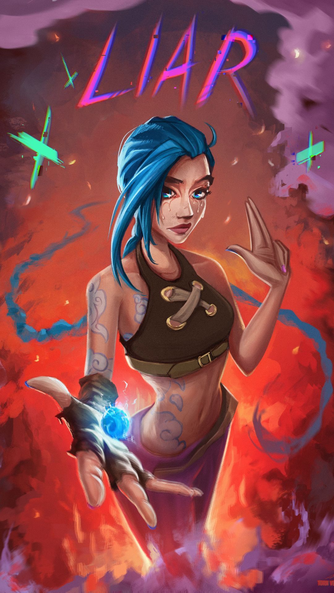 1080x1920  LOL JINX Arcane серии Phone iPhone 4K обои \ U0026 Artwork