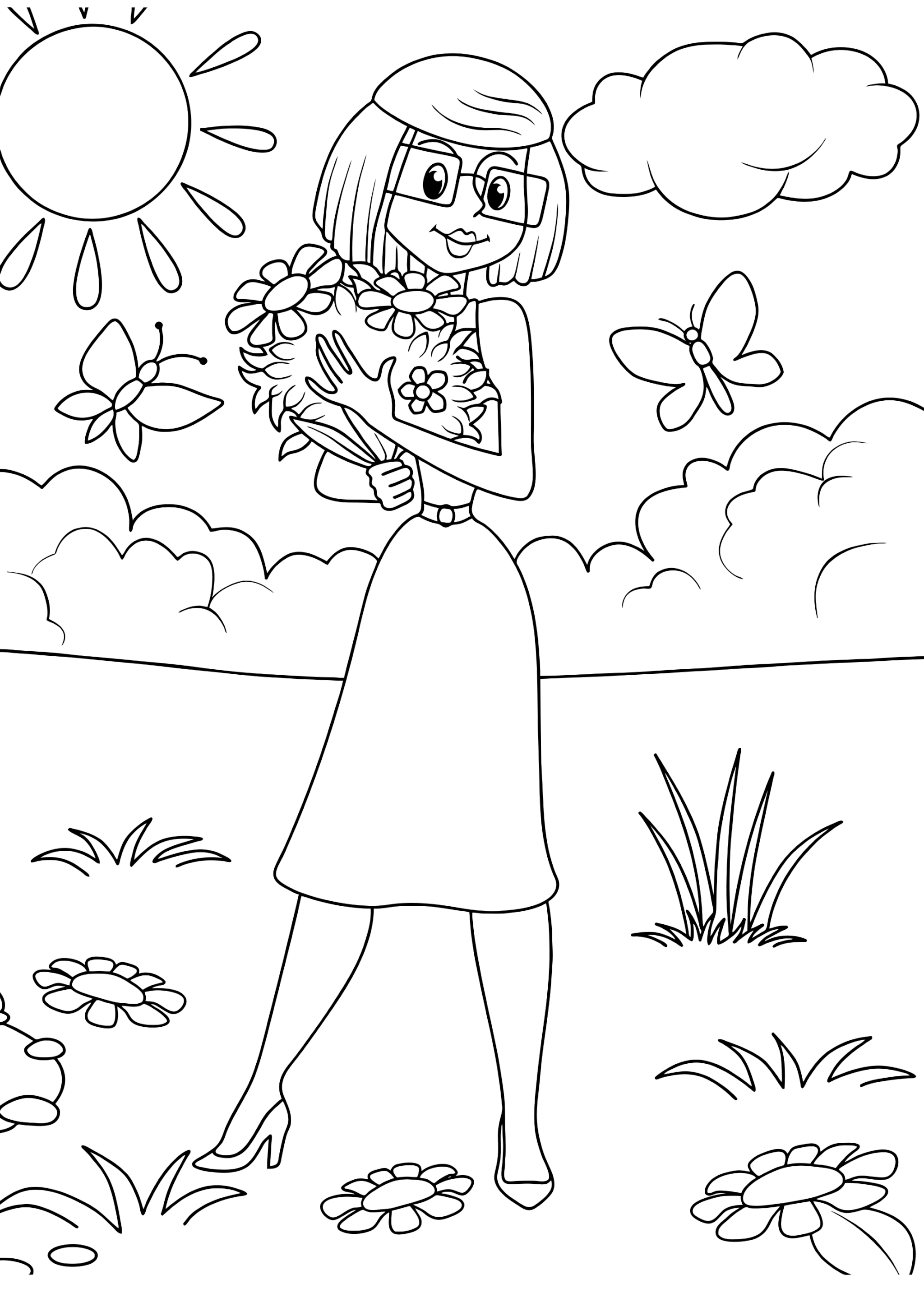 2048x2896   Раскраска «Мама Дяди Фёдора в Простоквашино» 