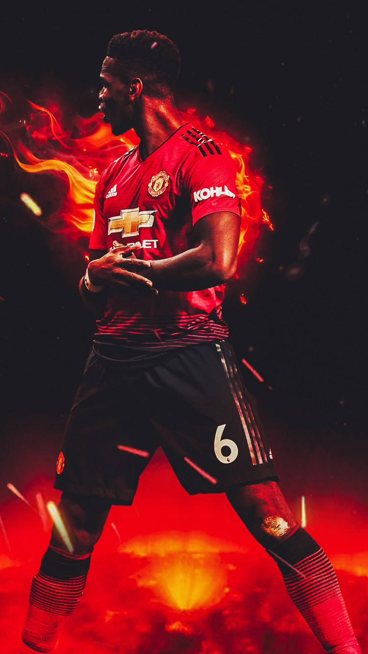 750x1334  _download Обои: Paul Pogba для Manchester United 750x1334