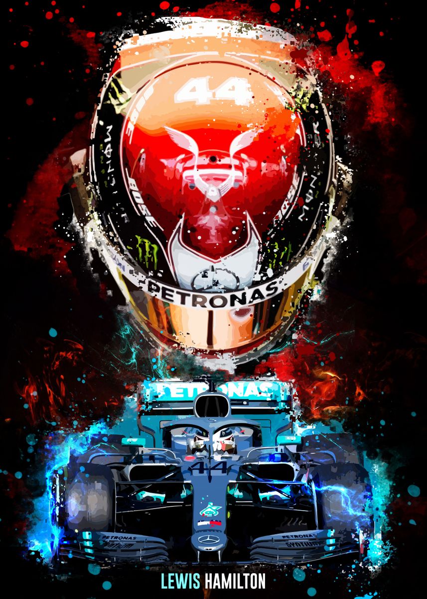 857x1200 lewis Hamilton F1 'Плакат Мишо Аннотация | STOMATE
