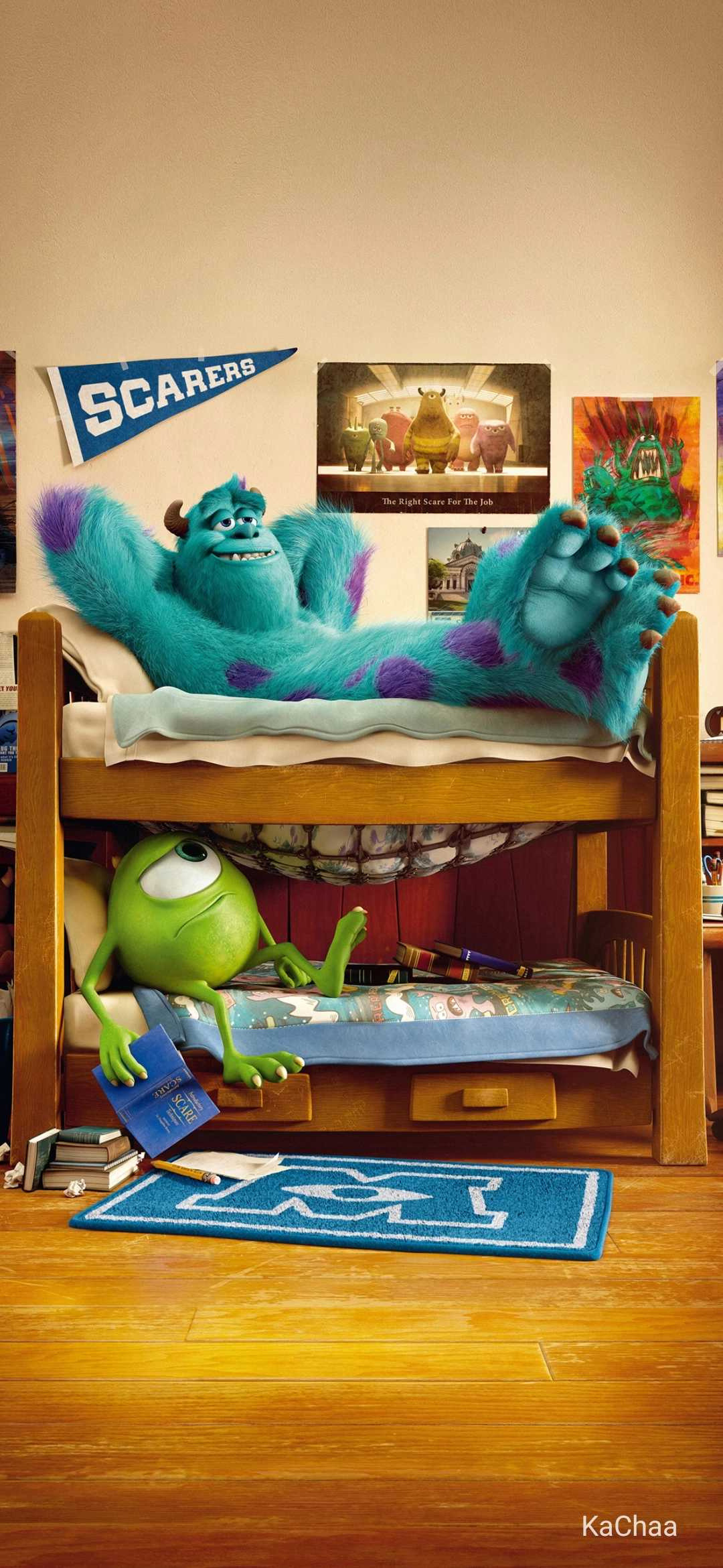 1080x2340  Монные вещи INC Wallpapers - Monsters Inc Университета Университета Bunks на мобильном Уотериала 