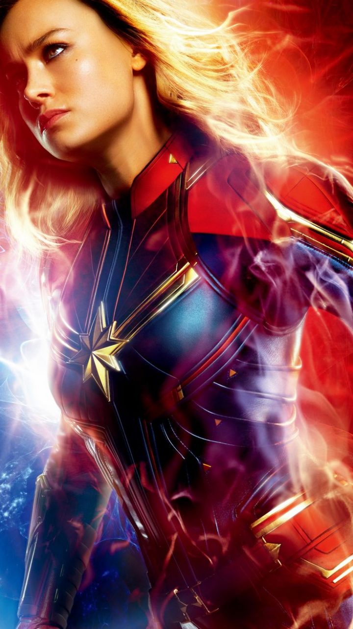 720x1281  Captain Marvel Film Brie Larson Telefon iPhone 4K Hintergrundbild Kostenlos Herunterladen