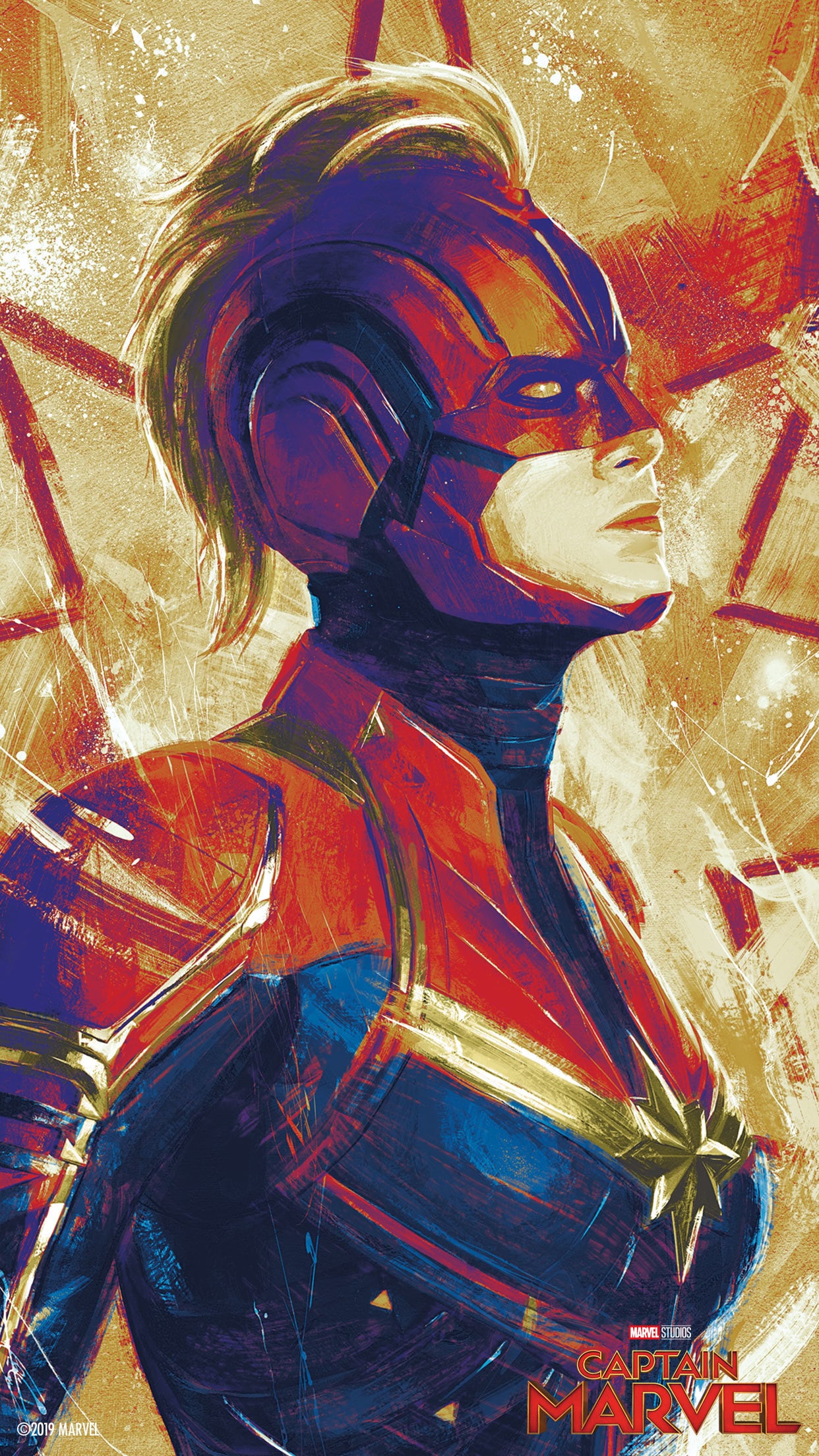 1242x2209  Captain Marvel (2019) Обои телефон - Marvel Comics