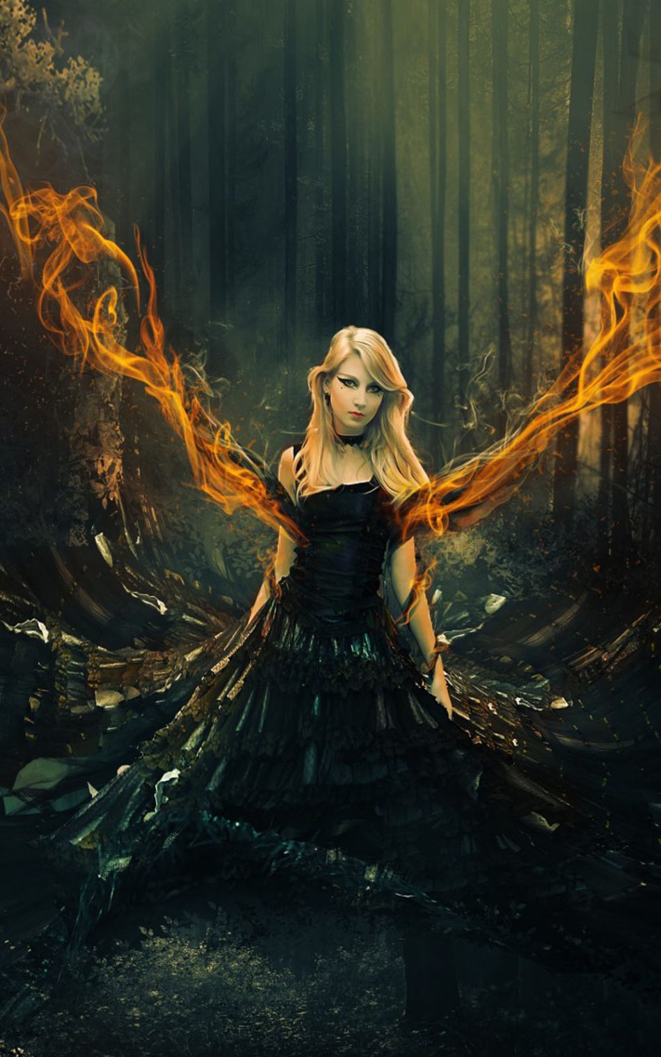 950x1520  Fantasy Girl Flame Forest Surreal HD на мобильном HD - Fantasy Girl Wallpaper телефон (# 1900822) - HD обои \ U0026 фона, ночь, декорации, фантазия, пейзаж, 4K телефон HD, изображения, изображения, фоны, фотографии и фотографии - MOCAH HD Wallpapers
