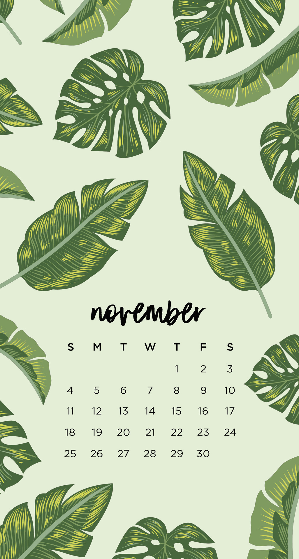 1026x1920   EMMA Cudityblr - Ноябрь Тропический лист Телефон Обои Вот ...