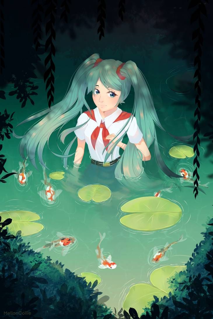 730x1095 miku от вечного лета от Melloncollie-Chan на DeviantART | Мику, летнее искусство, лето 