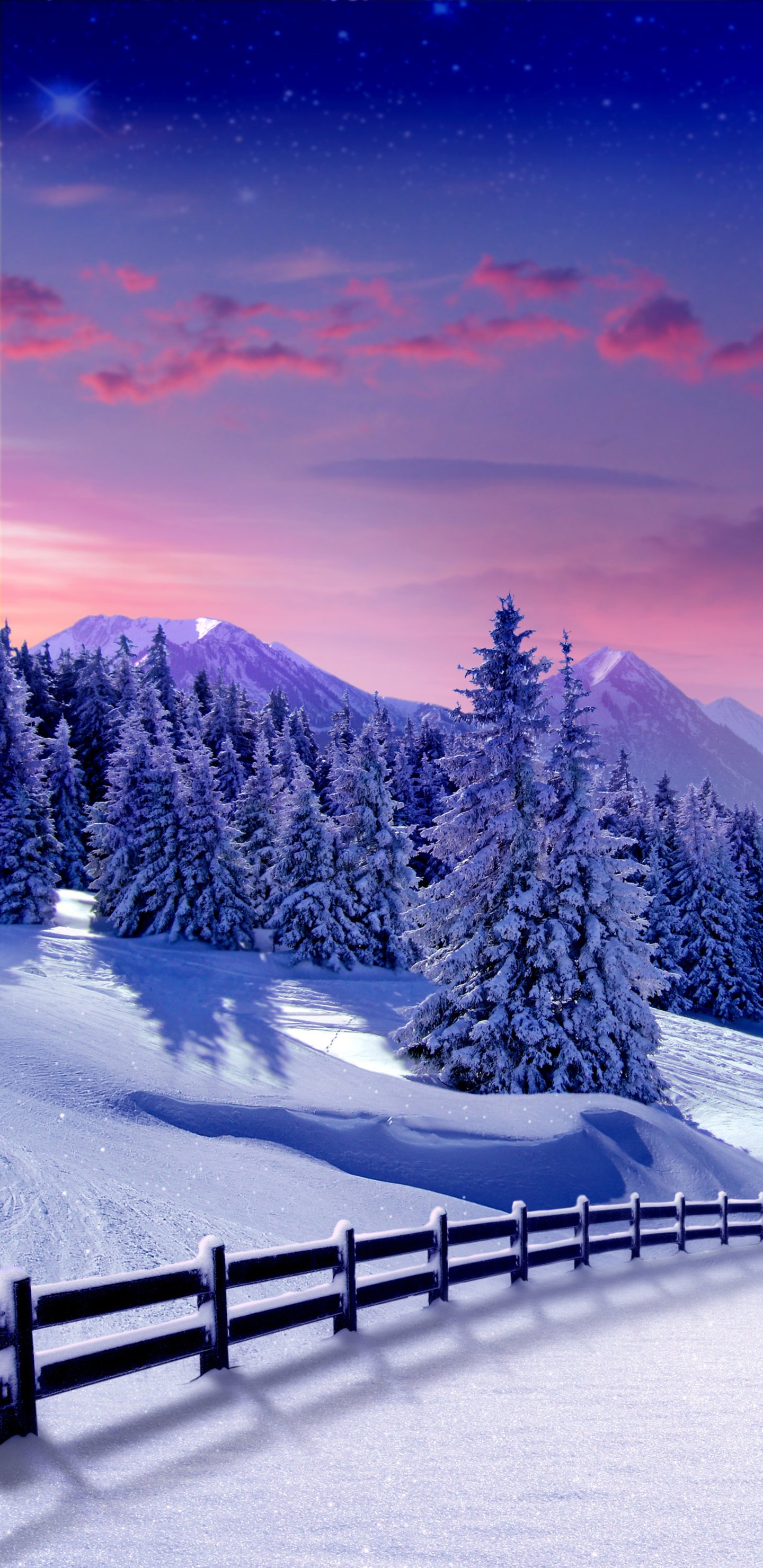 Яркий зимний пейзаж