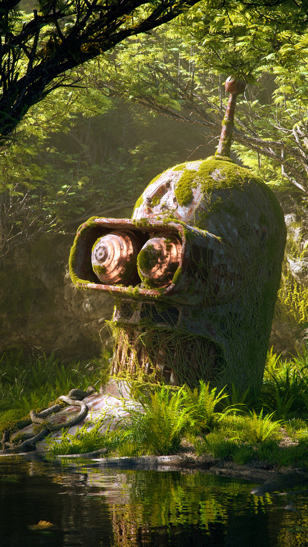 1080x1920   Бендер в космос в космос в пространстве Galaxy S10 Hole-Punch Wallpaper