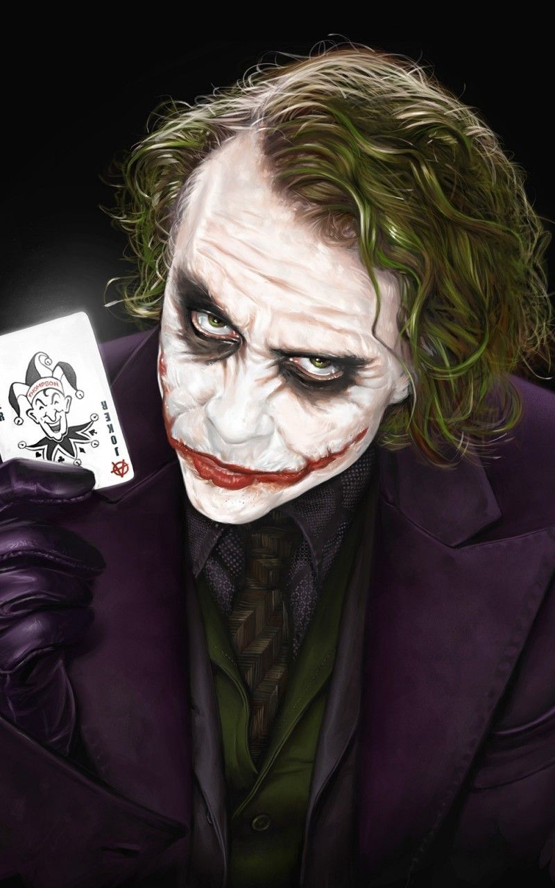 800x1280   скачать 800x1280 Joker, Heath ledger Обои для Galaxy Note, Samsung Galaxy Tab 2 10.1, Samsung Gal ... | Joker Heath, Heath Ledger Joker Wallpaper, Joker Artwork