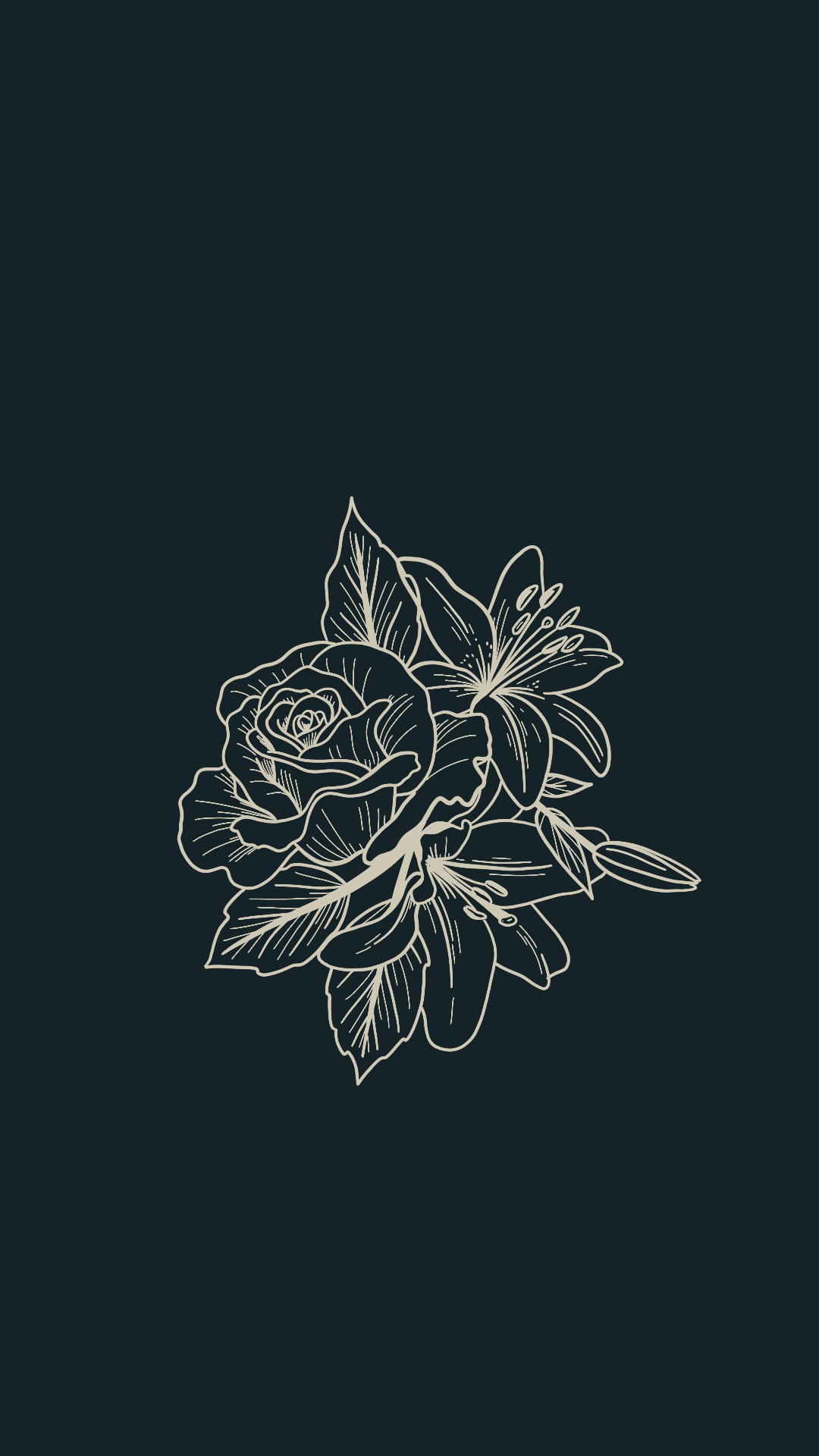 1080x1920   Дизайн татуировки вдохновение - линии работы цветочные. Листья лилейников розовые пионовидные. Монолин. Procre… | Цветочные иллюстрации Модные татуировки Эстетические обои для iphone 