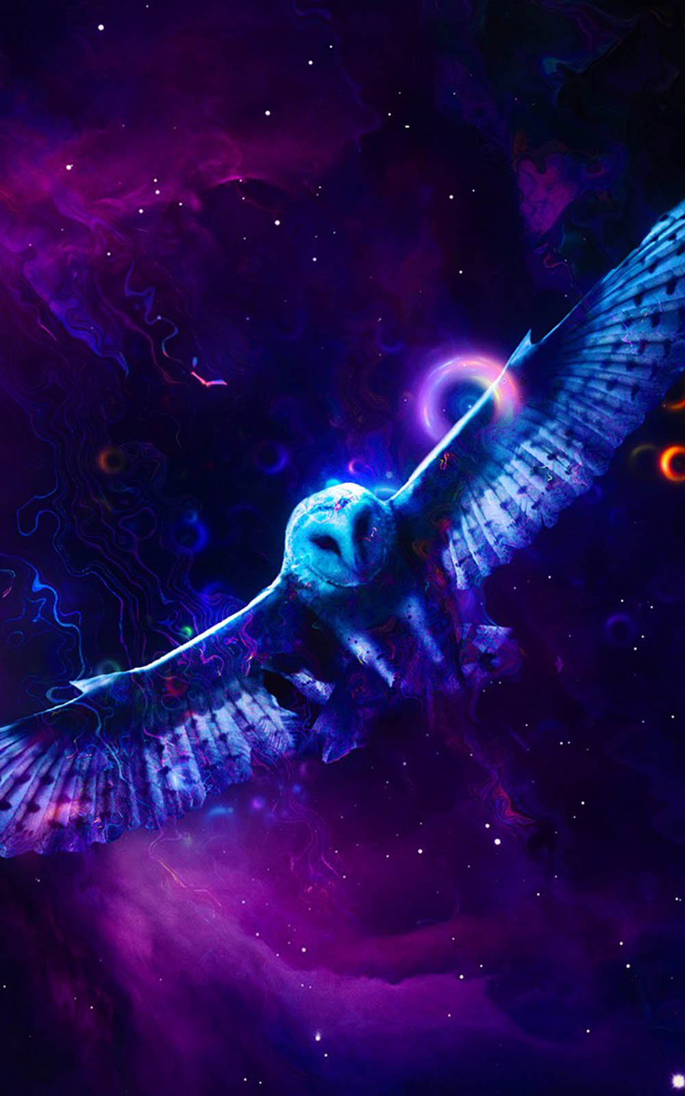 1000x1600 Neon Owl 4K Ultra HD Mobile Wallpaper