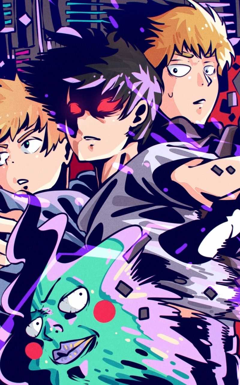 800x1280 mob psycho 100 iPhone обои бесплатно скачать 