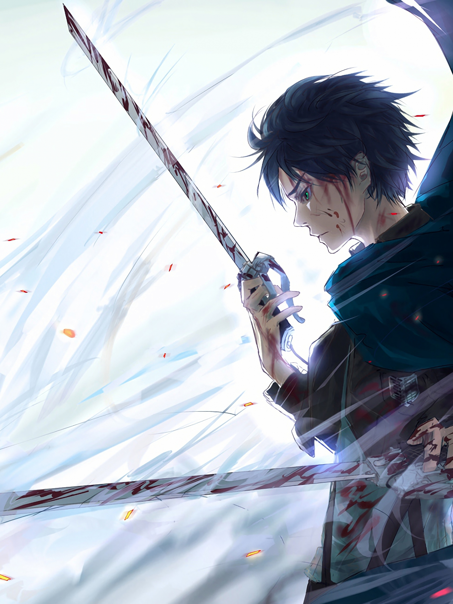 1536x2048   Бесплатно скачать Eren Yeager Shingeki No Kyojin 4K Ultra HD обои [3840x2160] для вашего рабочего стола, Table Mobile \ U0026 Table Talflet | Исследуйте 24+ Eren Yeager обои | Eren Yeager обои, обои Eren и Levi, 