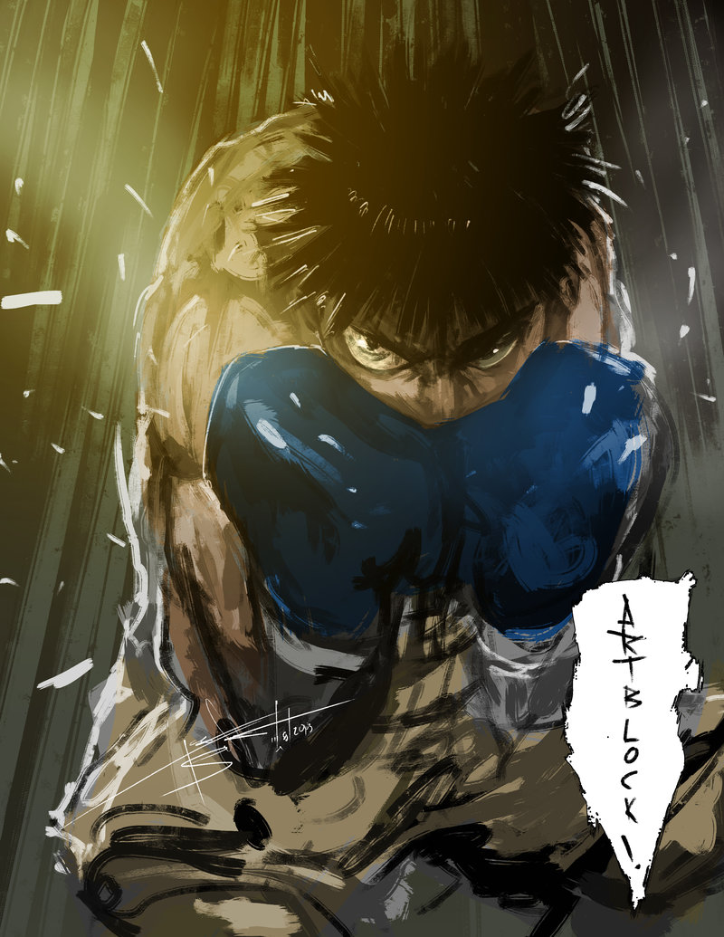 800x1035  HAJIME NO IPPO Обои - Сломанная панда 