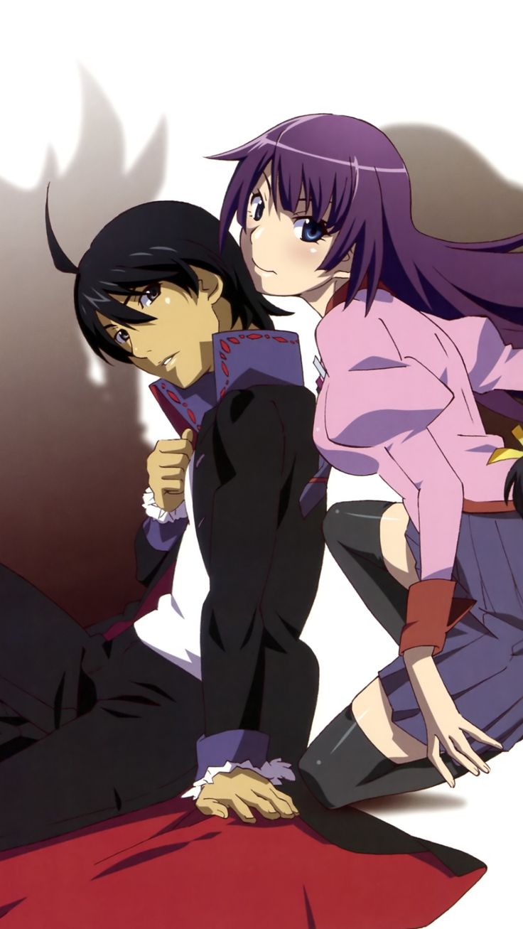736x1307   Araragi и Shinobu, Anime, Monogatar, vampiros