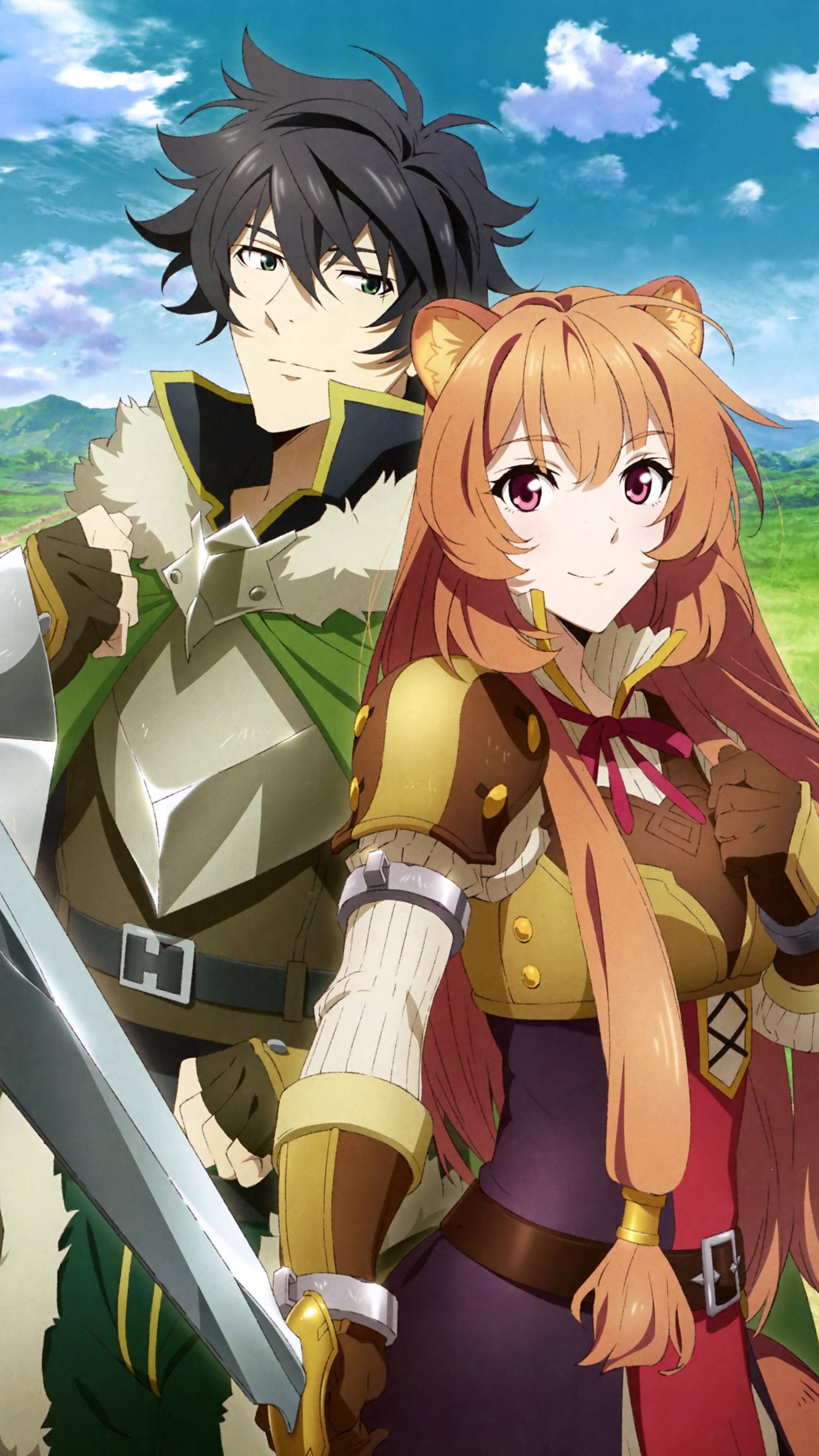 2160x3840   Восход Shield Hero Naofumi Iwatani Raphtalia Filo 4K обои № 4 