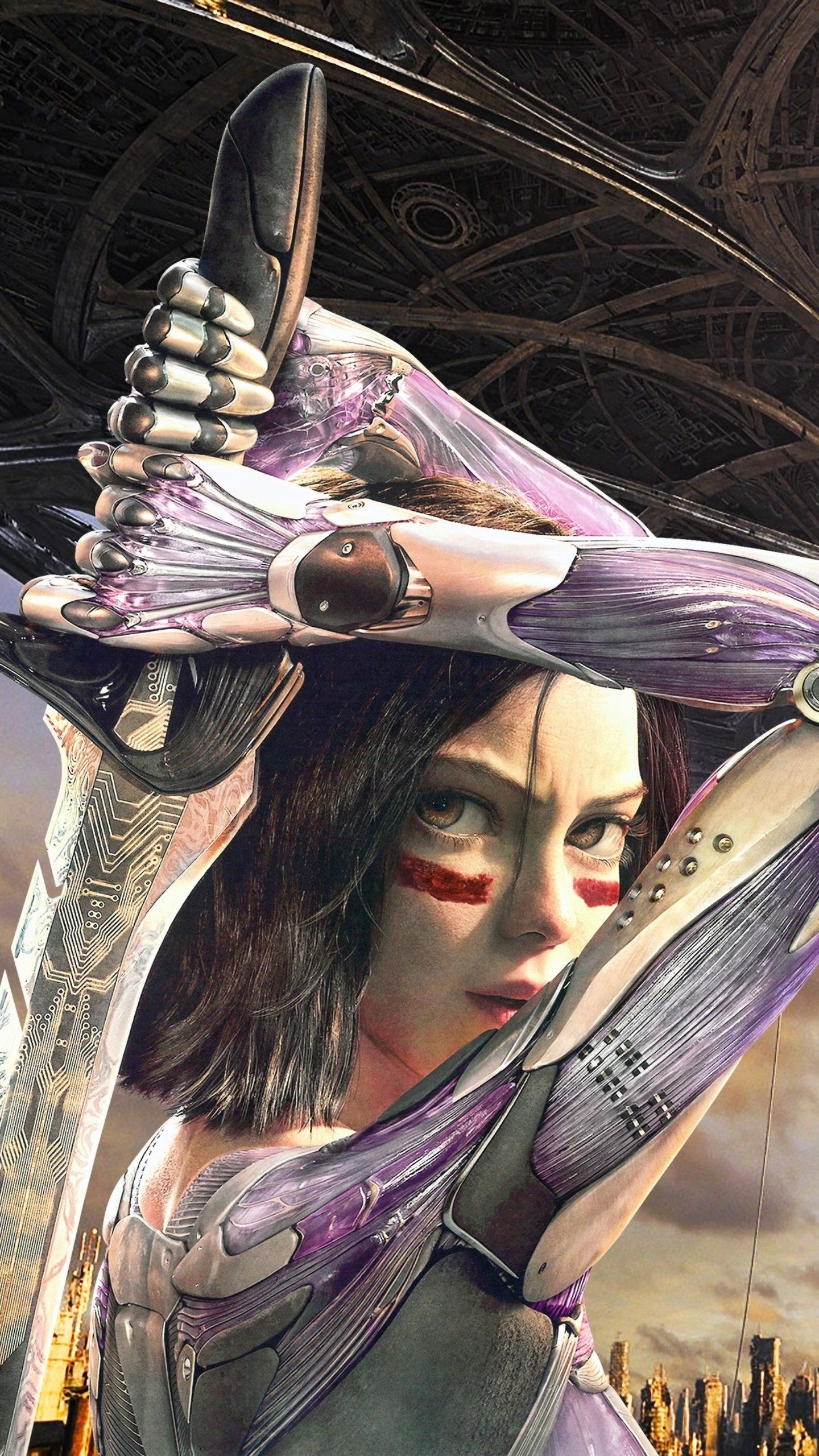 1440x2560 alita: боевой ангел HD обои | 7wallpapers.net | Alita Battle Angel Manga, Angel Movie, Alita Movie