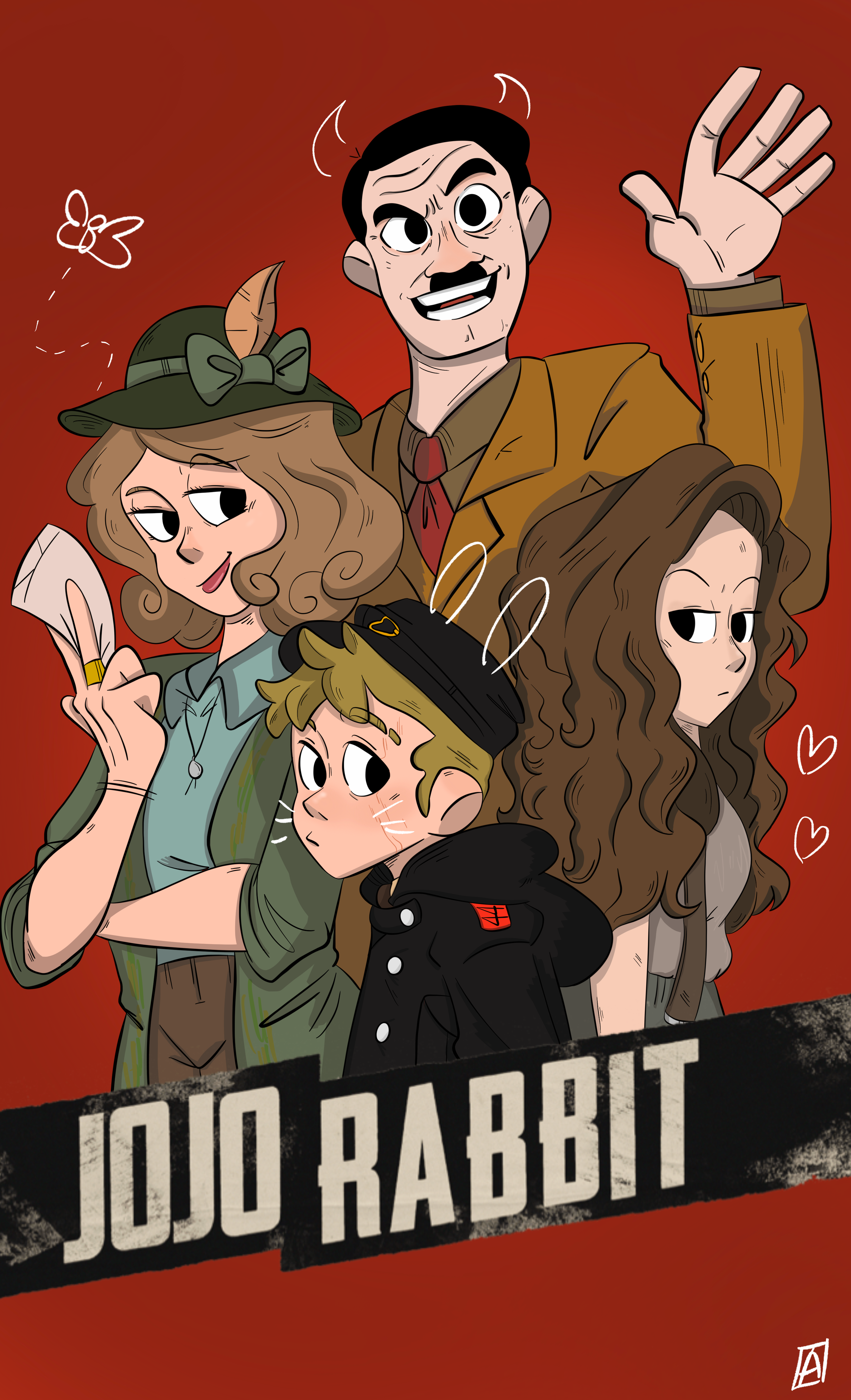3100x5100  happy 1 -й годовщина Jojo Rabbit! -Art by moccimu: r/jojorabbitfilm 