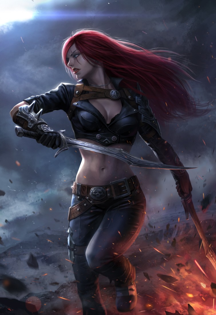 755x1100   Катарина Боевая королева Лига Легенд Обои 4K Ультра HD ID: 6849 