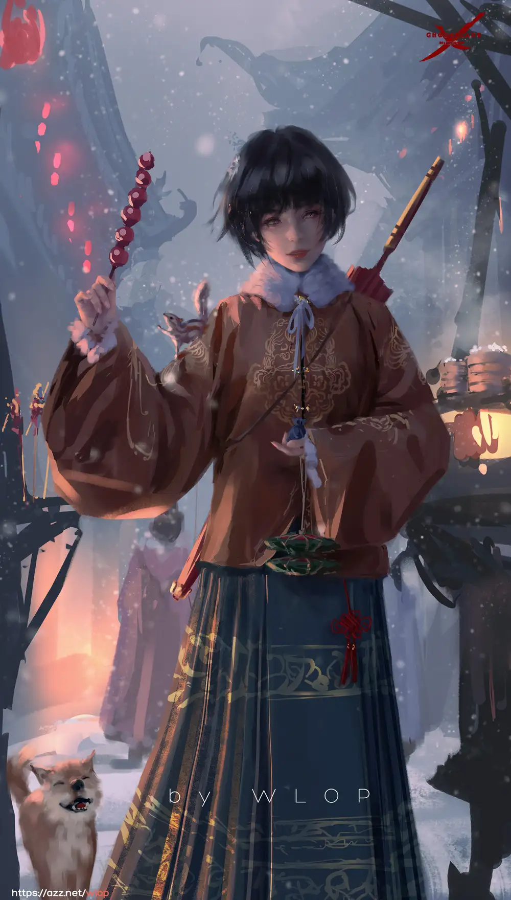 1000x1760  ghostblade - Wlop | Страница 3 из 5 - Zerochan Anime Image Board