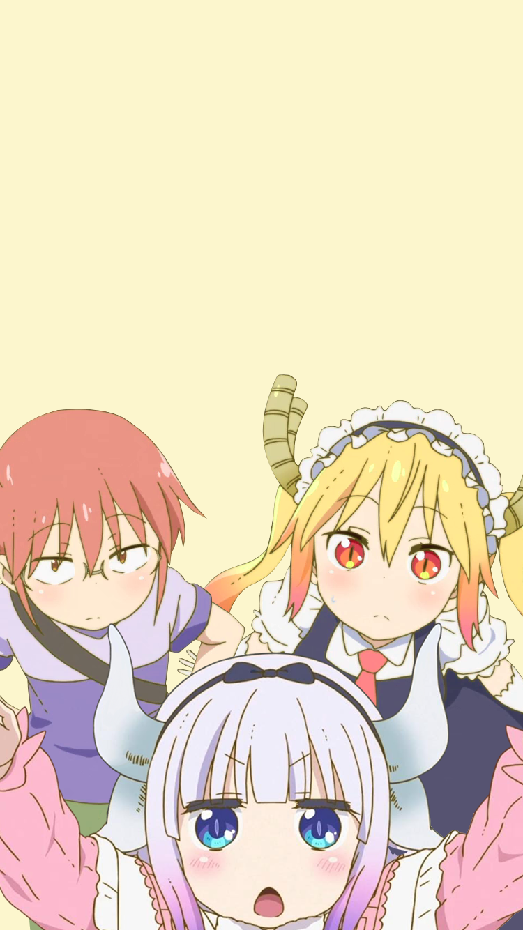 750x1334   Мисс Кобаяши Драконки Уолс - топ бесплатный мисс Кобаяши Дракон Фарики - 70 ФОНА ФИНГИАЛА. Тору (Kobayashi-San Chi No Maid Dragon) | Обои Flare