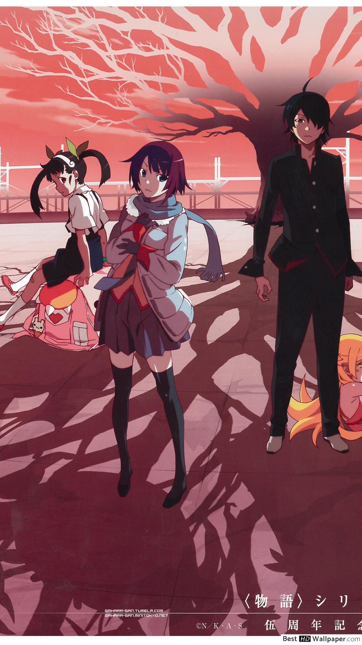 1242x2208  Anime Monogatari (серия) - Мобильная безлюдка 