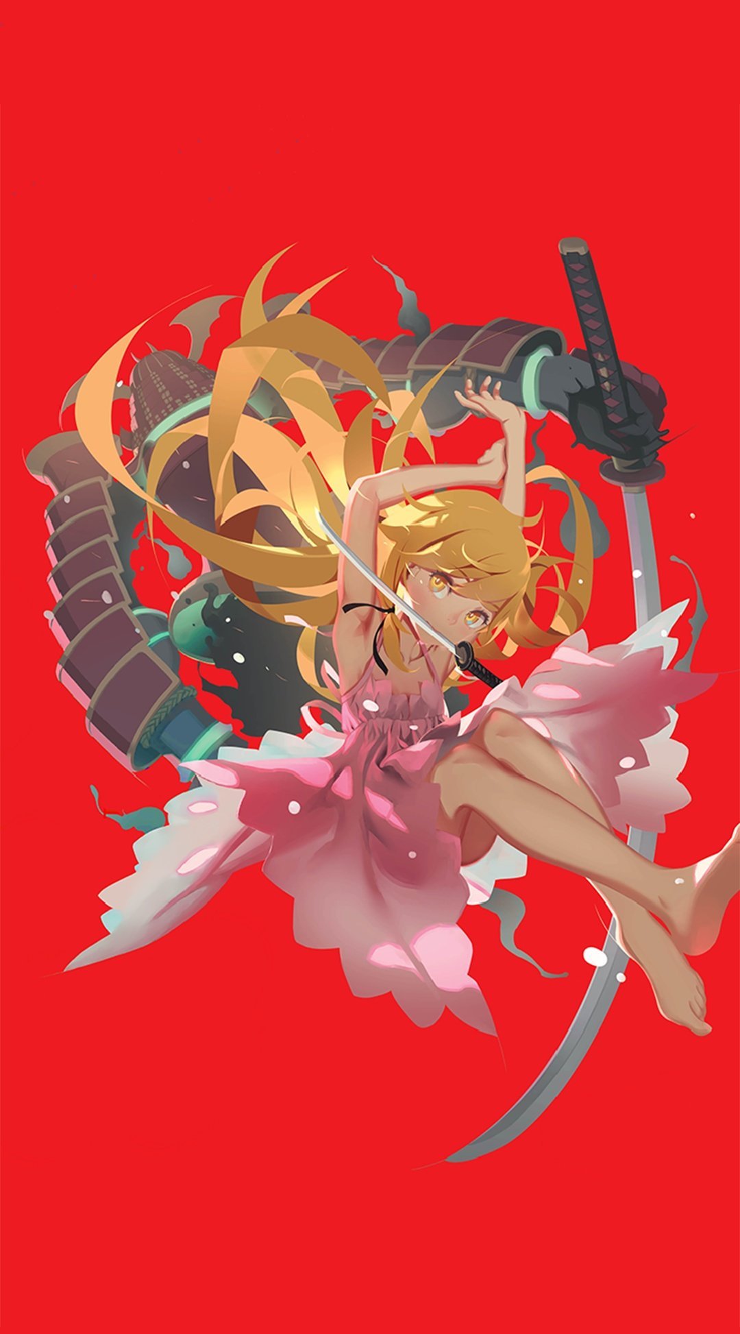 1080x1946  senjougahara hitagi, мобильные обои - Zerochan Anime Applion Poard