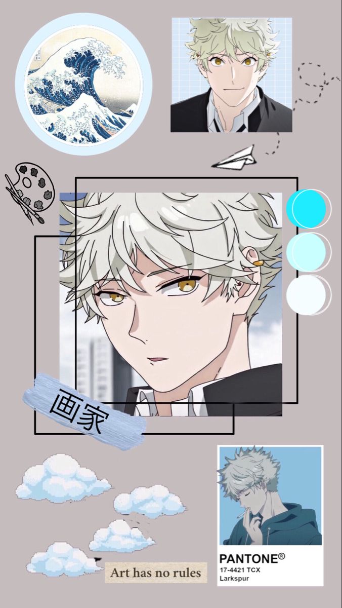 676x1200  i сделали мой домашний экран синим тематическим периодом, использовал обои из Google и некоторых панелей манги. : r/blueperiod 