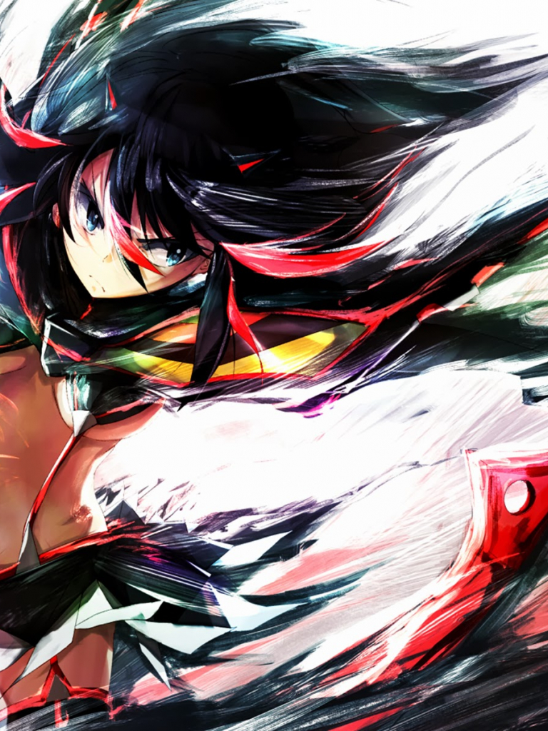 768x1024  402031 Аниме, аниме -девушка, Kill La Kill, Matoi Ryuuko, голубые глаза, черные волосы, Senketsu, короткие волосы, глядя на зрителя, фанатское искусство, маленькие обои, обои, 2200x3000 - Редкая галерея HD обои. на обоях DeviantArt
