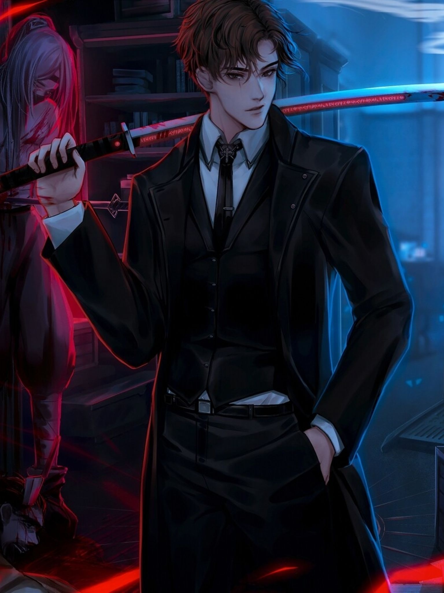 1536x2048  глая аниме обои - обои пещера 