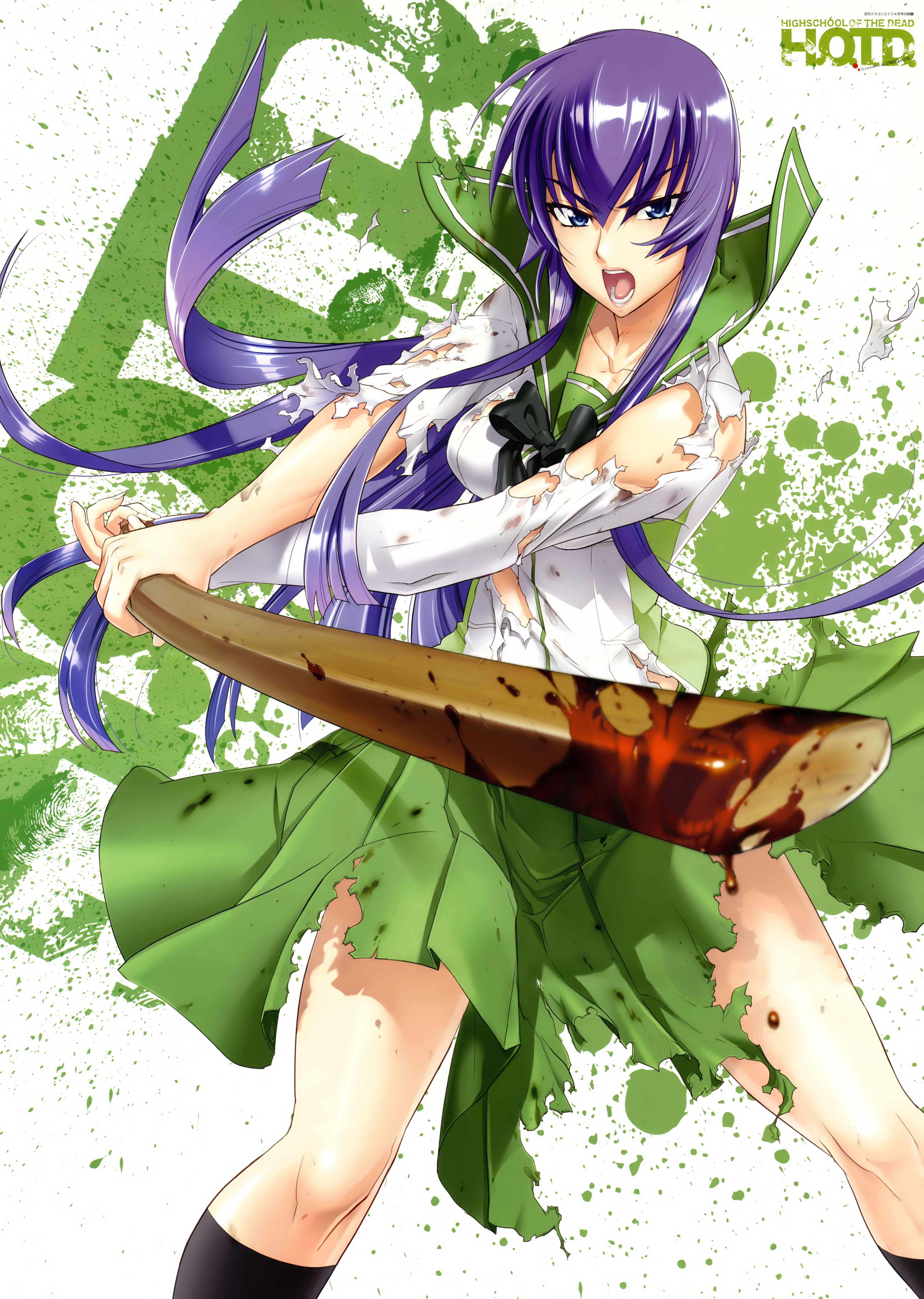 3640x5115  busujima Saeko, мобильные обои - Zerochan Anime Image Board 