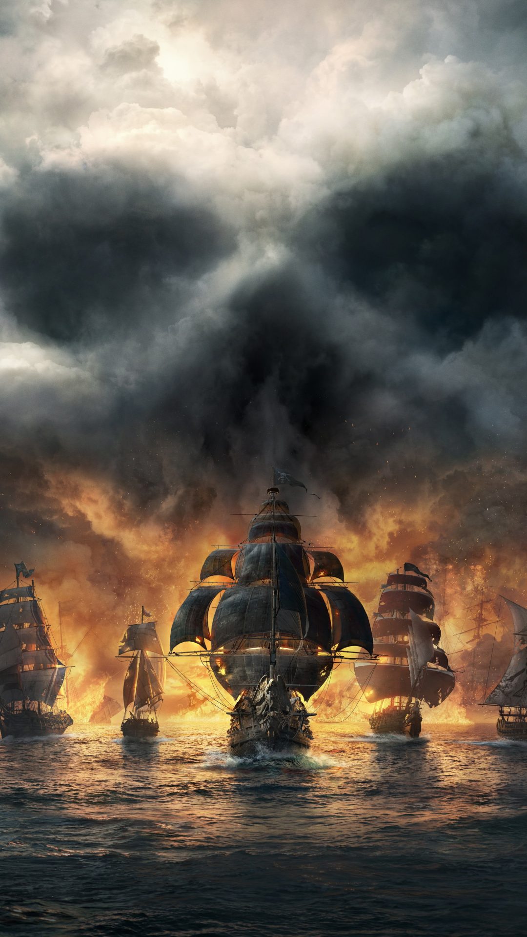 1080x1920 Череп и кости Темные пираты корабли 8K обои - Лучшие обои