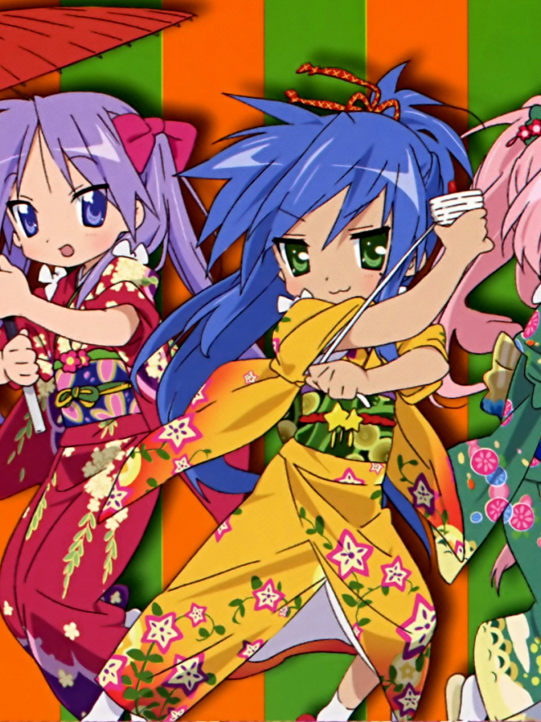 768x1024  lucky Star Anime Ultra HD настольный фоновый фоновый Настольный компьютер, мобильный \ u0026 планшет | Исследуйте 70+ счастливых звездных обоев | Звездные обои для стен, Lucky Star Wallpaper HD, Lucky Wallpaper