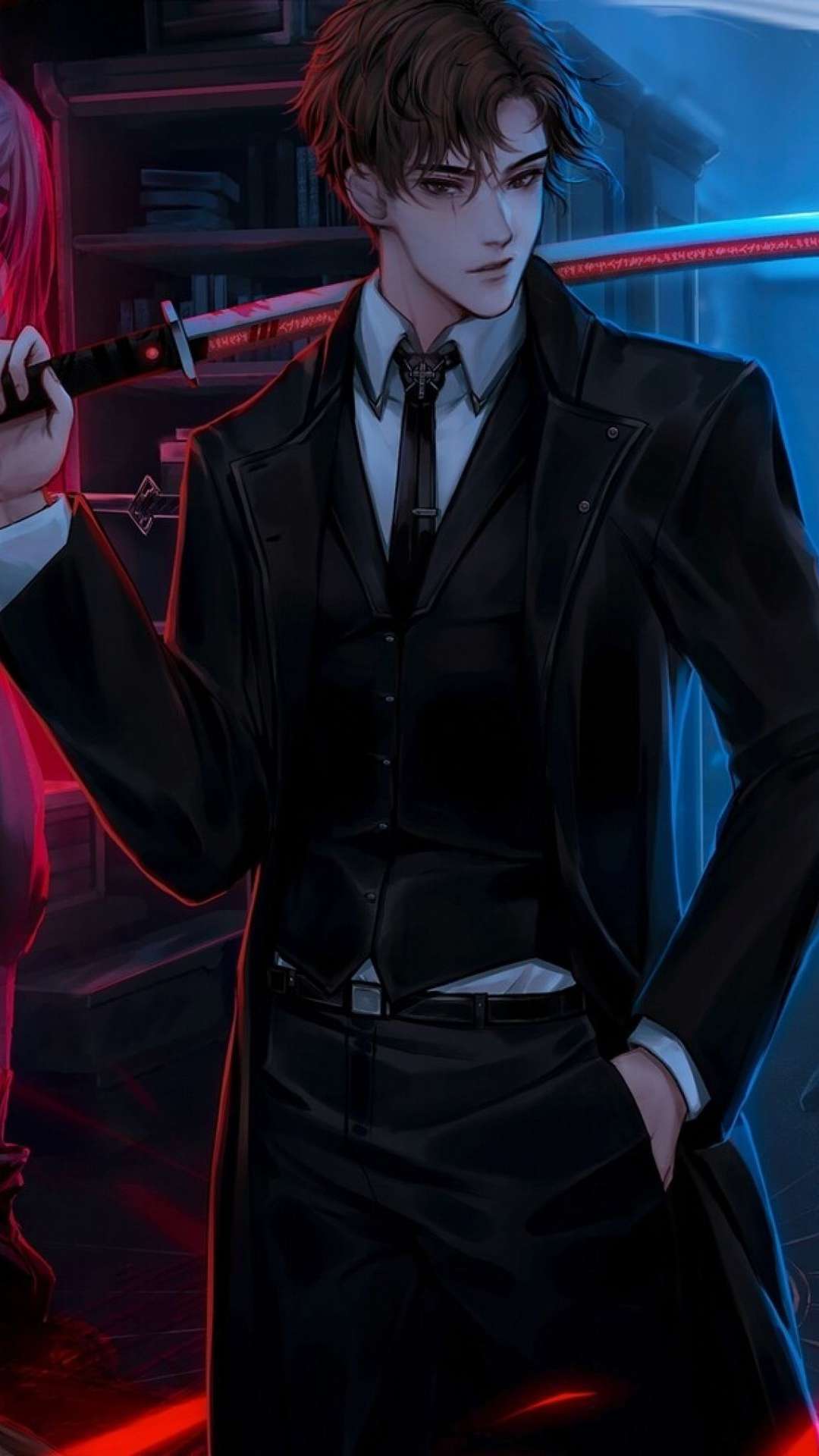 1080x1920 handsome Anime Boy в костюме Anime обои HD - OTOSECTION