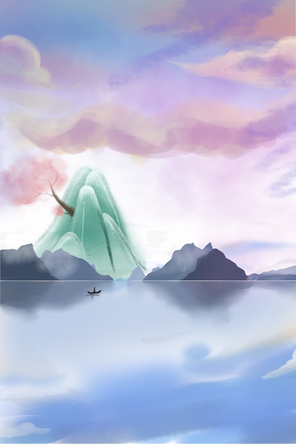960x1440   Цветное облако Горный пик Мобильный телефон End H5 Цвет фона Облака Облака Фоновое изображение для бесплатной загрузки